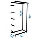 BIGSHOP KIT 08EA, 622 x 442 x 1850 x 182,5 mm, matná černá