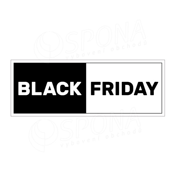 Papírový banner, SKONTO 650 x 240 mm, "BLACK FRIDAY", půlený černobílý tisk, 4 ks