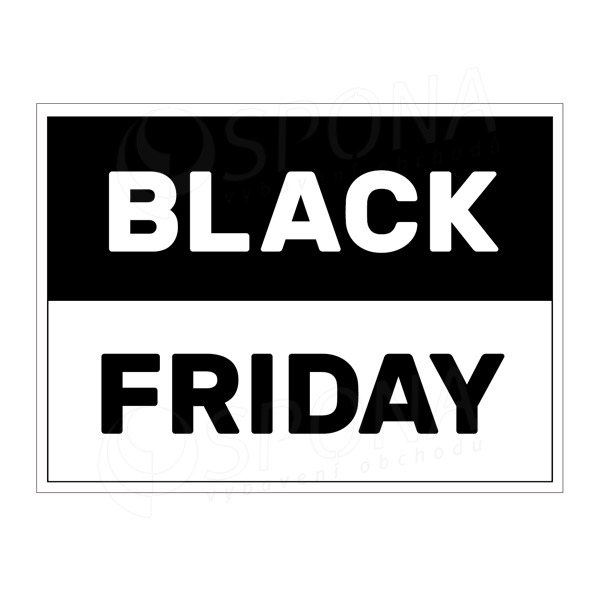 Papírový banner, SKONTO 650 x 480 mm, "BLACK FRIDAY", půlený černobílý tisk, 2 ks