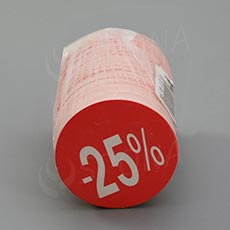 Papírové visačky SKONTO, průměr 45 mm, potisk "-25%", červené, 180 ks