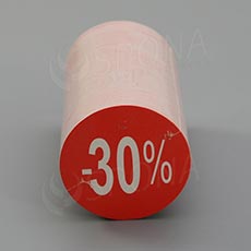 Papírové visačky SKONTO, průměr 45 mm, potisk "-30%", červené, 180 ks