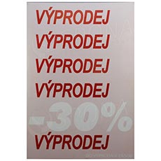 Papírový banner, plakát SKONTO 680x980 mm,"VÝPRODEJ -30%", růžový, 1ks