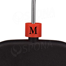 Minireitery, značení na ramínka "M", červená barva, černý potisk, 25ks