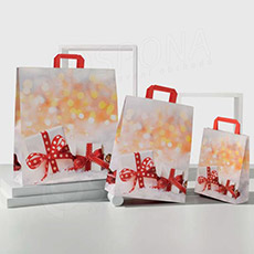 Dárková papírová taška ROSSO, 45 x 15 x 49 cm, vánoční vzor