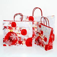 Dárková papírová taška NATALE, 22 x 10 x 27 x 6 cm, vánoční vzor