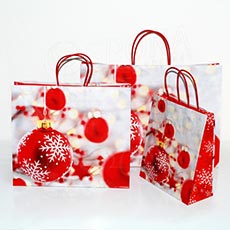 Dárková papírová taška NATALE, 45 x 15 x 33 x 6 cm, vánoční vzor