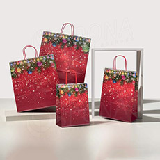 Dárková papírová taška XMAS, 22 x 10 x 29 cm, vánoční vzor