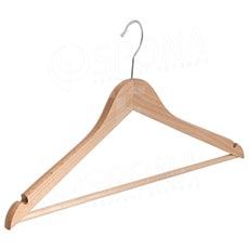 Dřevěná ramínka/dřevěné ramínko na šaty BASIC, šířka 43cm,s příčkou, se zářezy, 1ks