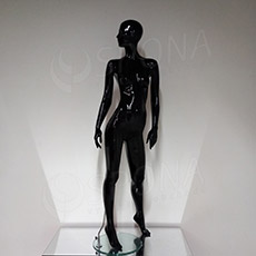 Figurína, manekýna dámská S130ST, prolis, lesklá černá, včetně podstavce