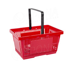 Nákupní košík, s jednou rukojetí, červený, plast