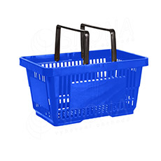 Nákupní košík, se dvěma rukojeťmi, modrý plast