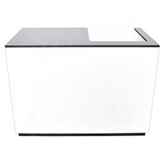 Pult BOX komplet pokladní 122 x 93 x 65 cm, pokladna vlevo, bílé + černé LTD