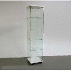 Vitrína Easy 40, sklo + LTD bílá, 40 x 40 x 171 cm